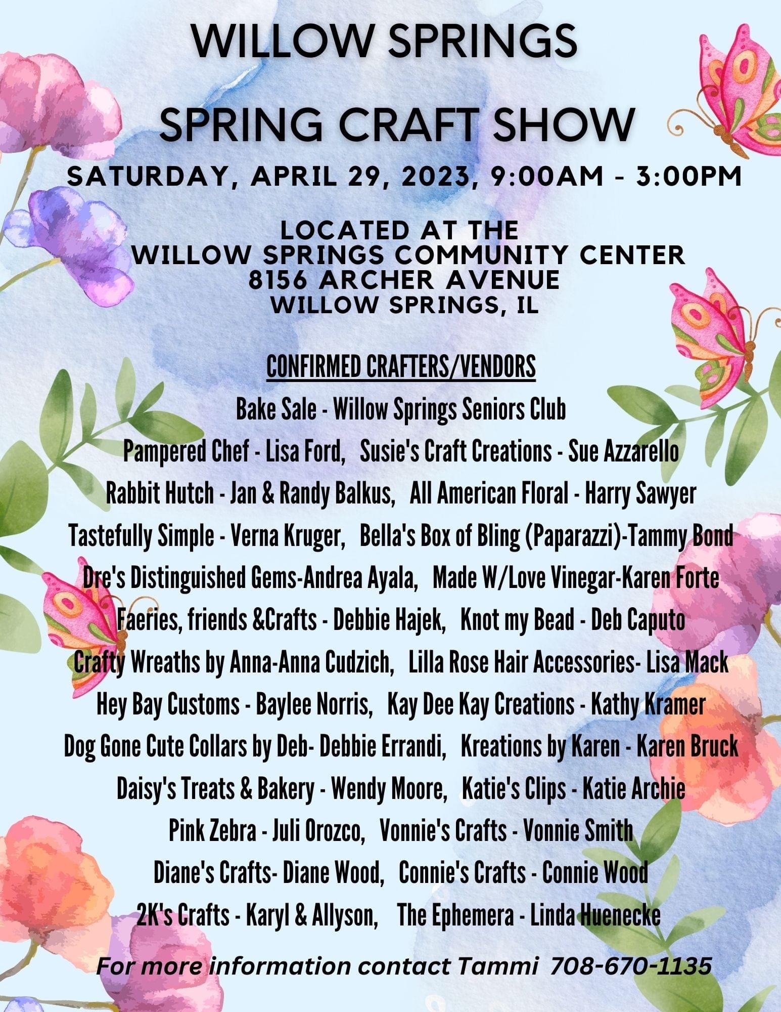 Spring Craft Show Village of Willow Springs