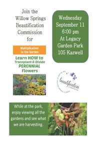 Learn how to transplant and divide perennial flowers @ Legacy Garden Park